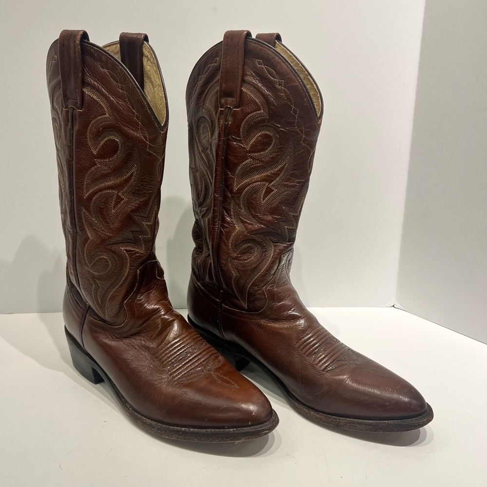 Dan Post Milwaukee Antique Tan Leather Western Cowboy Boots Size 8.5